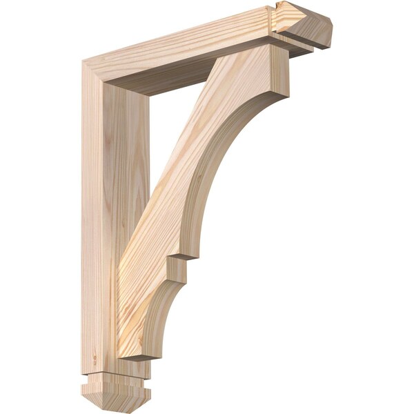 Ekena Millwork Balboa Arts and Crafts Smooth Bracket w/ Offset Brace, Douglas Fir, 3 1/2"W x 14"D x 18"H BKT0402X14X18BOA03SDF - main
